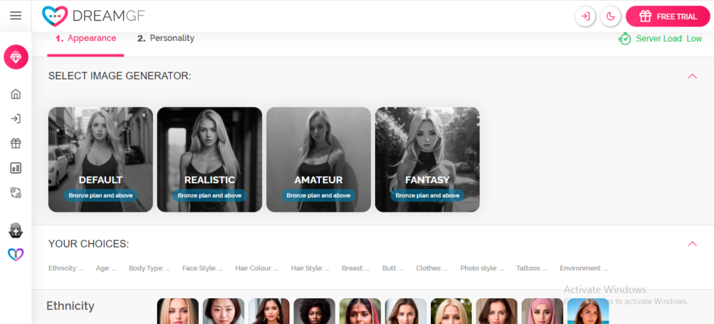 AI Girlfriends on DreamGF